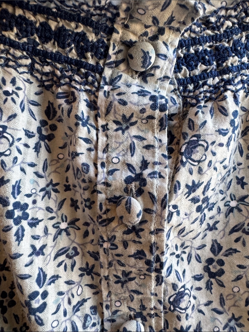 Madewell Blue and White Floral Square-Neck Crop Top - Picture 7 of 8